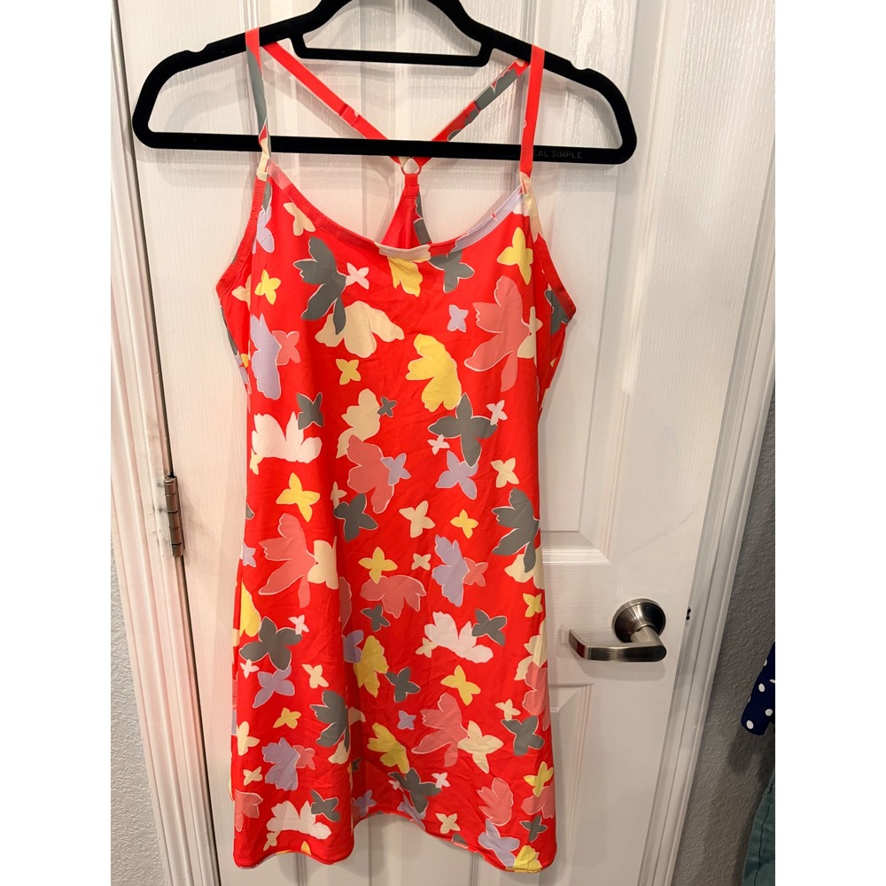 Outdoor Voices Exercise Dress Red Floral Butterfly Activewear Mini OV114W